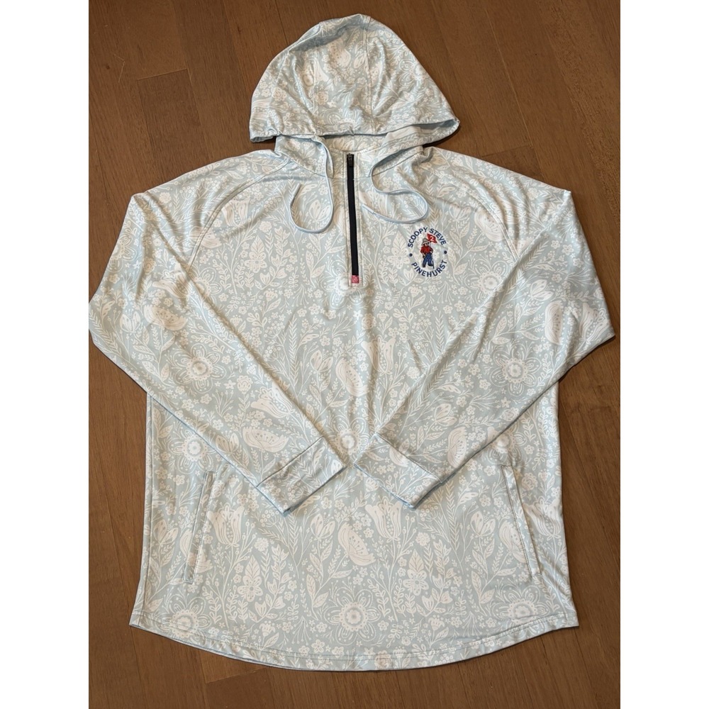 Swannies Golf Hoodie XL All Over Print Floral Performance Pinehurst Embroidered